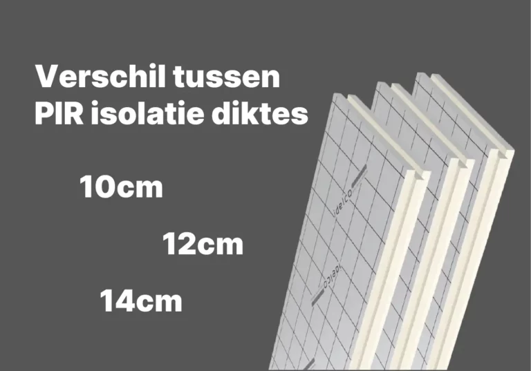 Vergelijking tussen PIR-isolatieplaten van 10, 12 en 14 cm dik